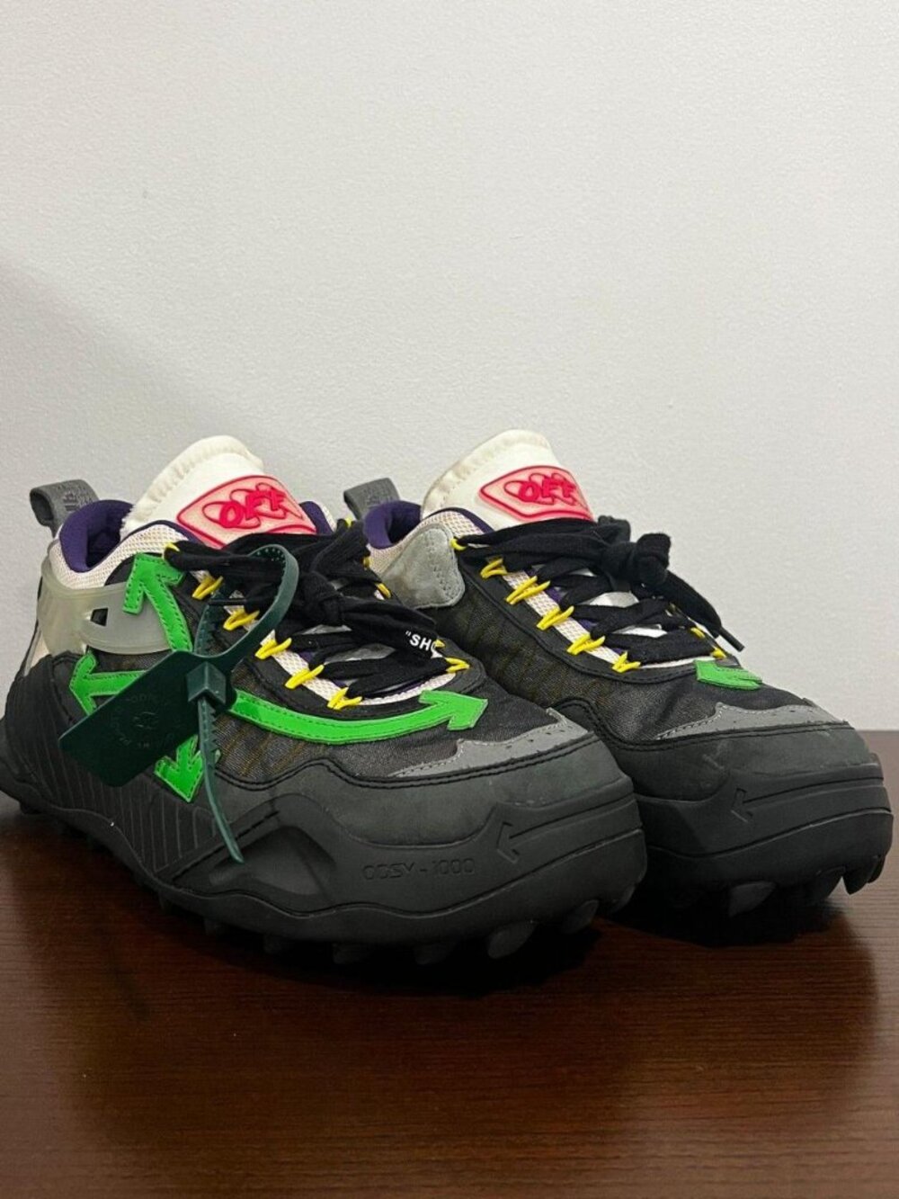 Off-White ODSY-1000 'Black Green Beetle' 2022 Release 100% Authentic US 12 EU 45